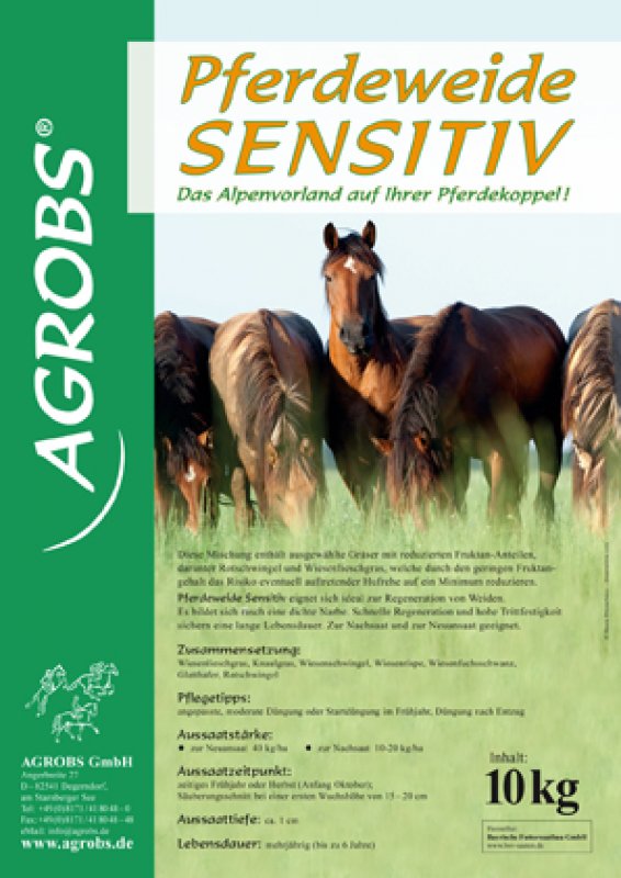 Agrobs - Pferdeweide Sensitiv - Saatmischung zur Regeneration von Weiden Agrobs - Pferdeweide Sensitiv - Saatmischung zur Regeneration von Weiden