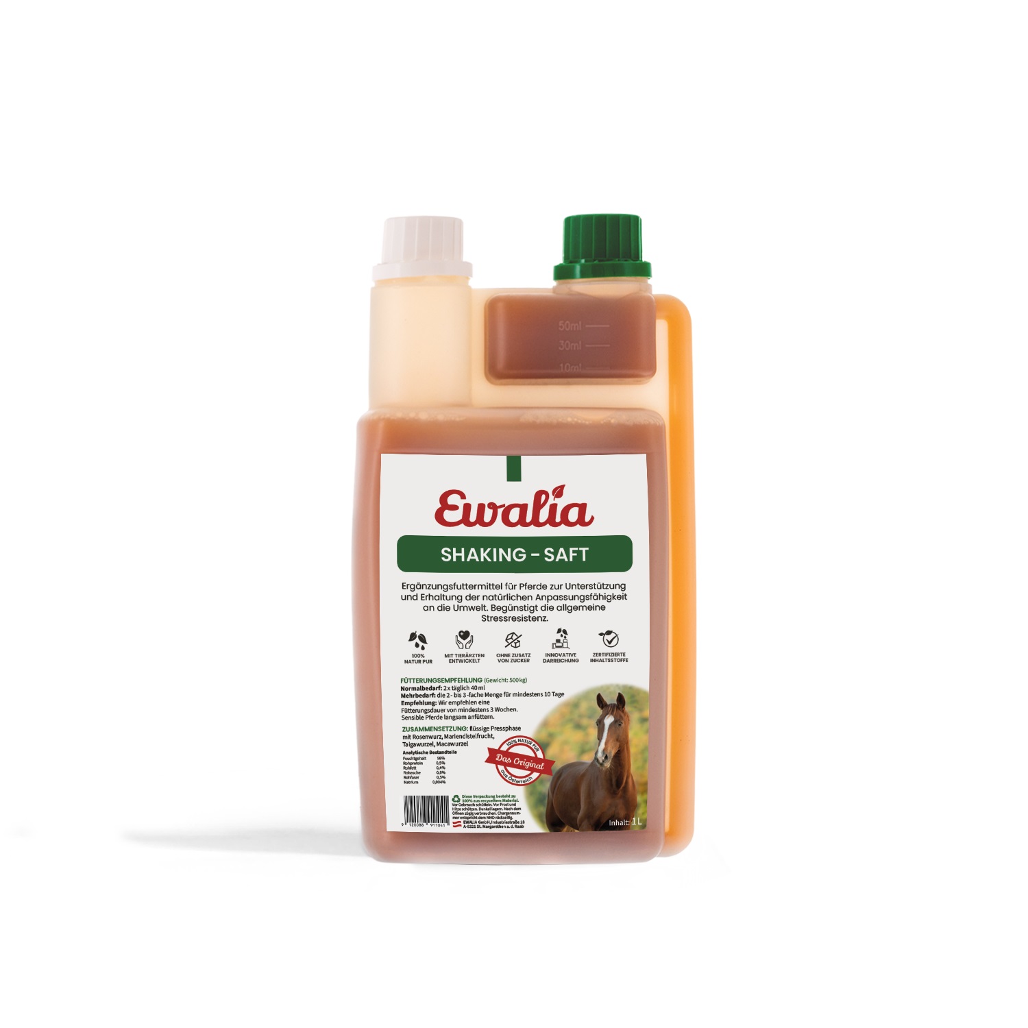 Ewalia - Shakingsaft für Pferde - Zur Unterstützung bei Headshaking Ewalia - Shakingsaft für Pferde - Zur Unterstützung bei Headshaking