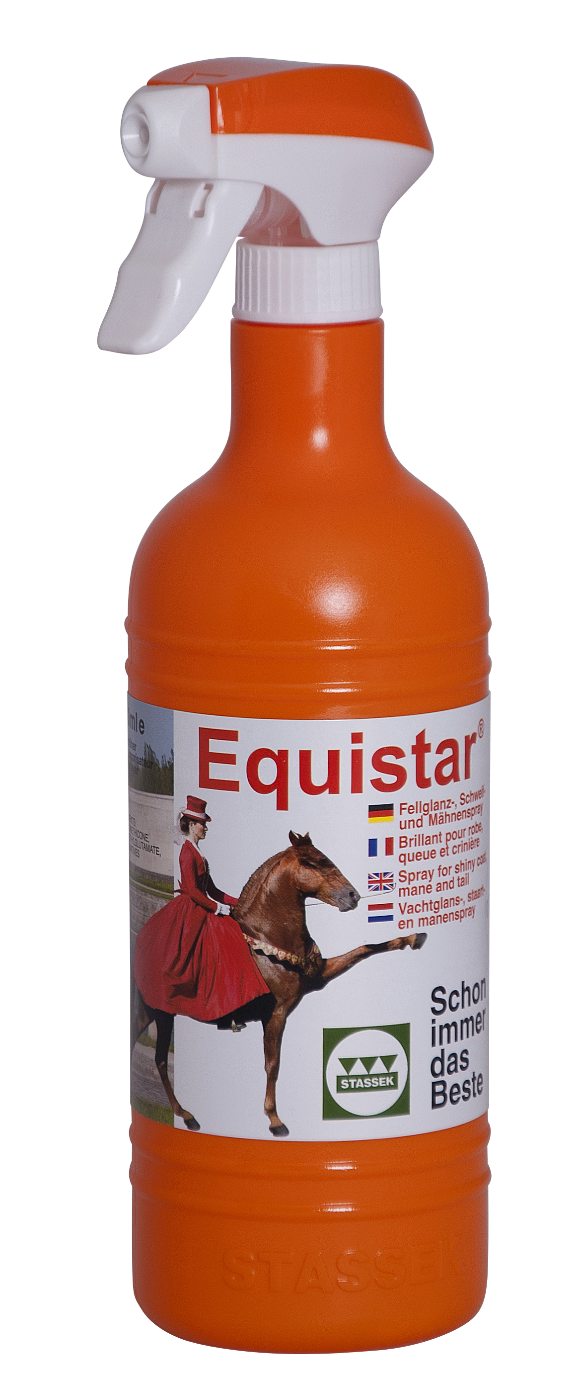 Stassek - Equistar® - Fellglanz-, Schweif- und Mähnenspray - für strahlenden Glanz - inkl. Sprüher