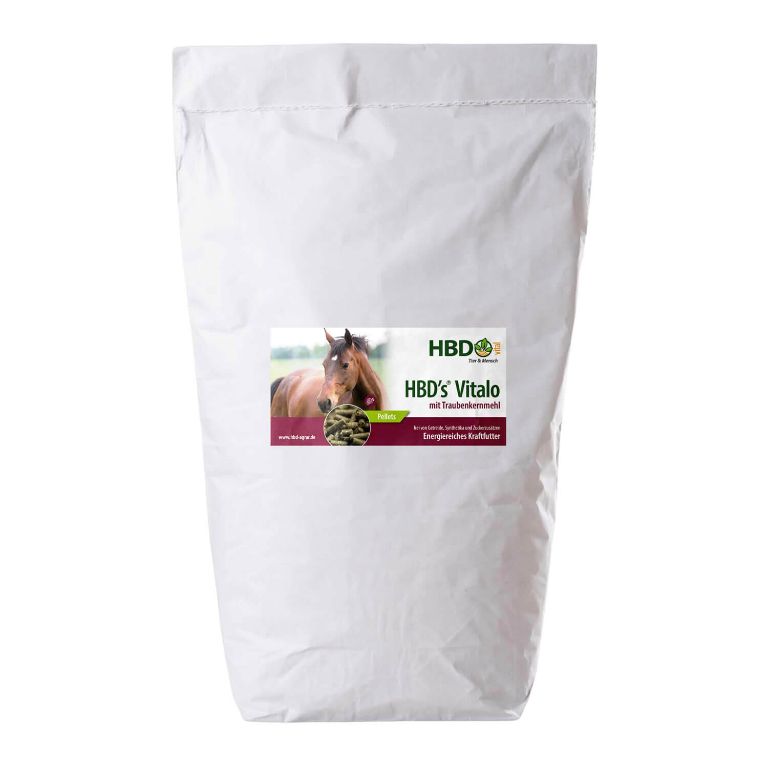 HBD-Agrar - HBD's® Vitalo - TKM (Mit Traubenkernmehl) - Ausgewogenes Kraftfutter für Pferde
