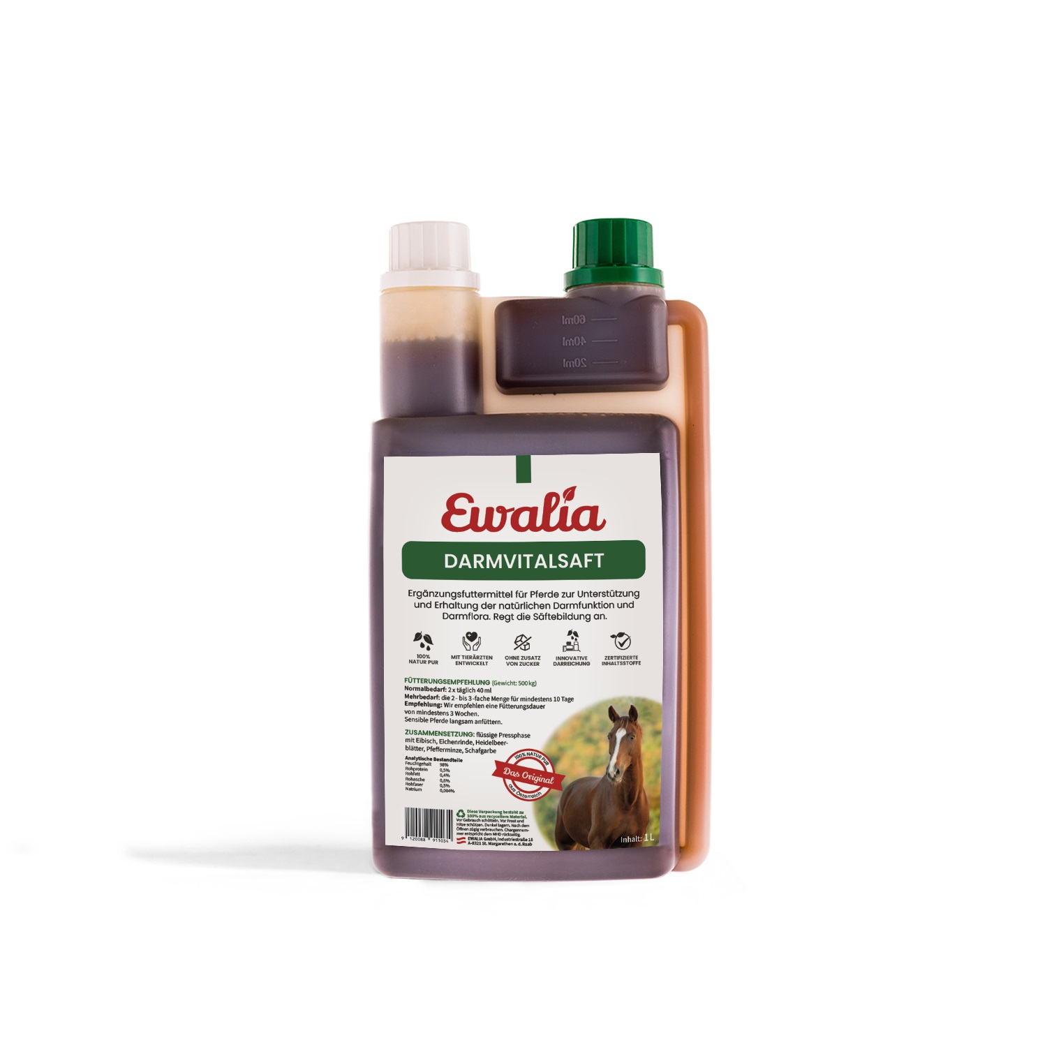 Ewalia - Darmvitalsaft für Pferde - Zur Unterstützung der Darmflora Ewalia - Darmvitalsaft für Pferde - Zur Unterstützung der Darmflora