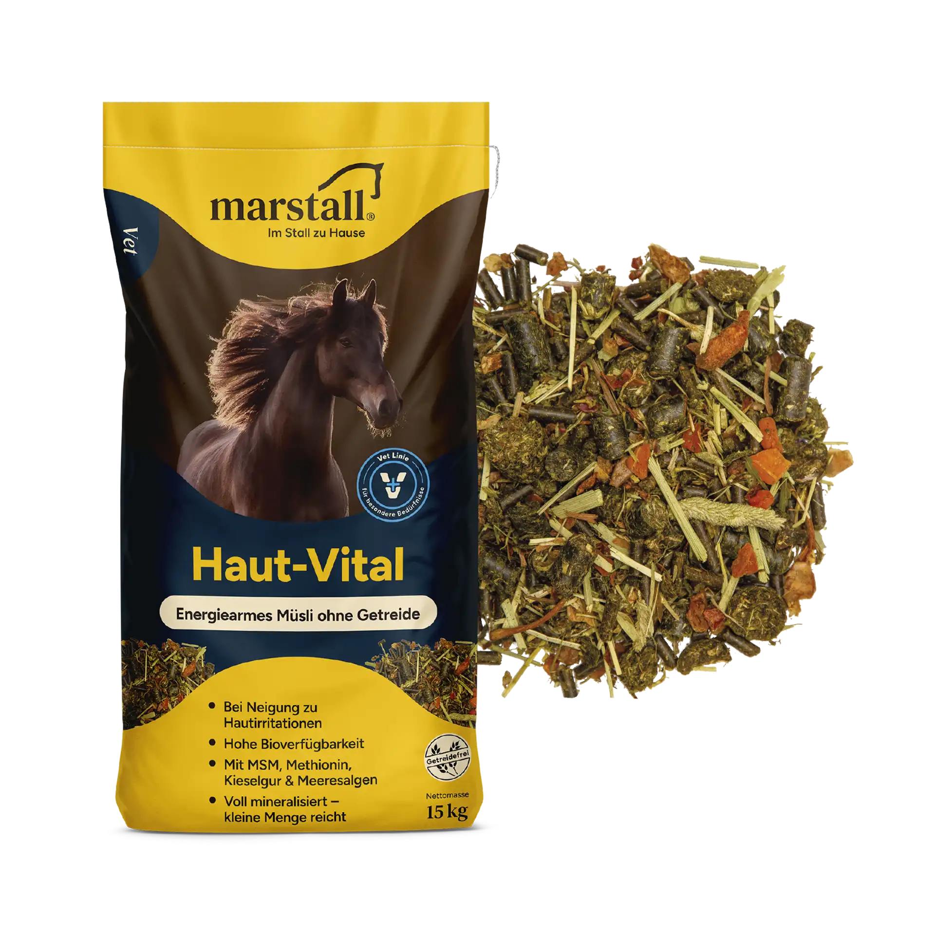 marstall - Haut-Vital - getreidefreies und energiearmes Müsli zur Unterstützung hautsensibler Pferde