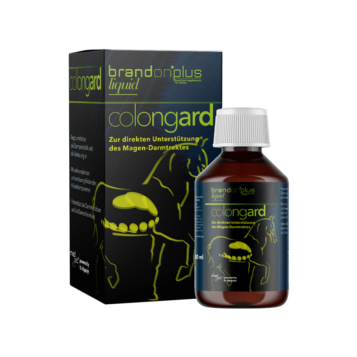 Medvetico - Brandon® plus colongard - zur direkten Unterstützung des Magen-Darmtrakts bei Pferden Medvetico - Brandon® plus colongard - zur direkten Unterstützung des Magen-Darmtrakts bei Pferden