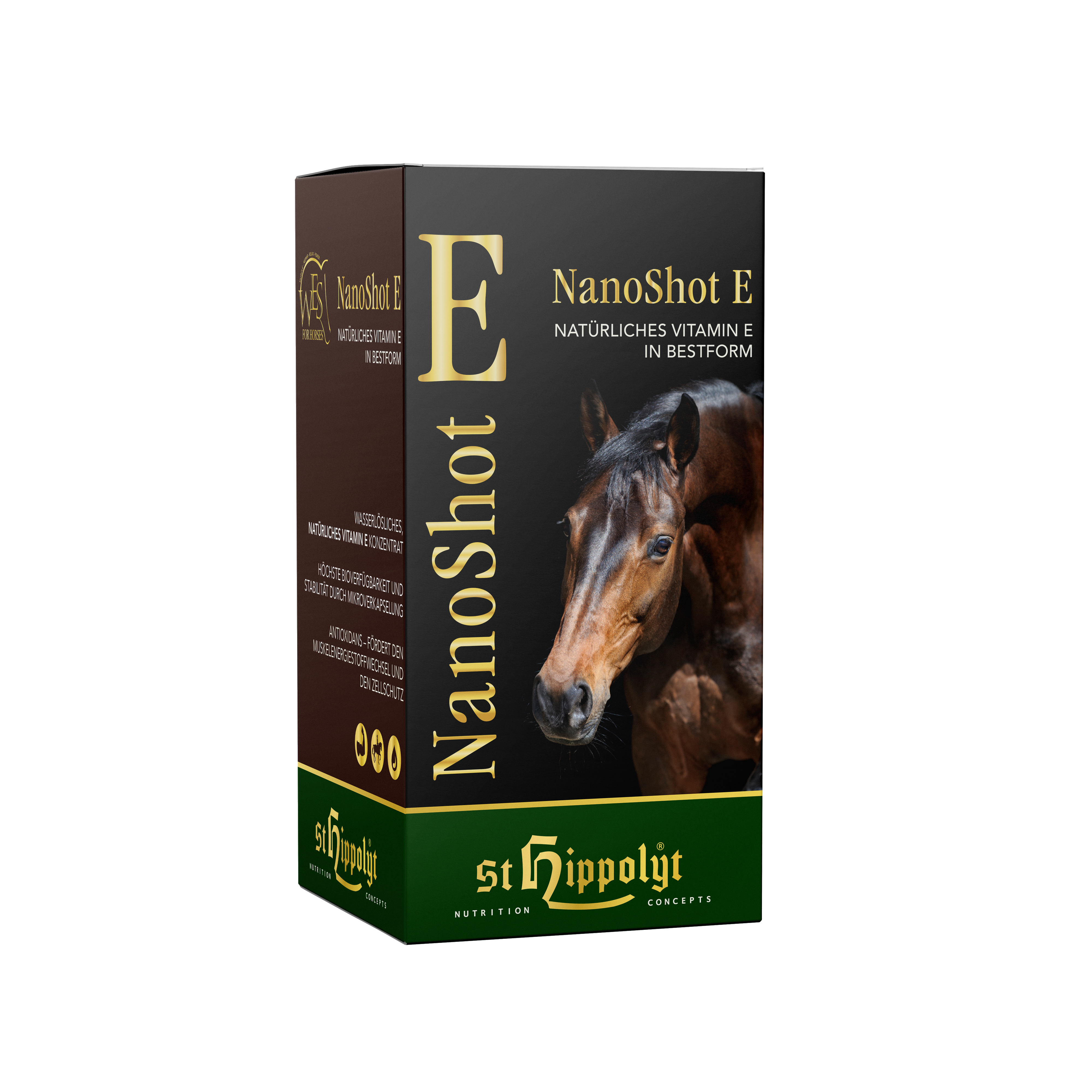WES FOR HORSES - NanoShot E - wasserlösliches, natürliches Vitamin E Konzentrat für Pferde WES FOR HORSES - NanoShot E - wasserlösliches, natürliches Vitamin E Konzentrat für Pferde