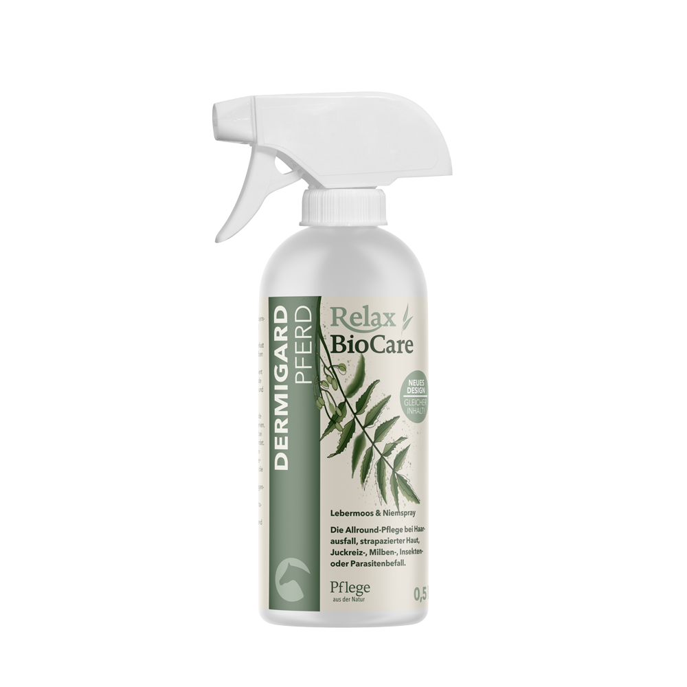RELAX - Dermigard Pferd - Lebermoos & Niem für die natürliche Schutzfunktion der Haut RELAX - Dermigard Pferd - Lebermoos & Niem für die natürliche Schutzfunktion der Haut