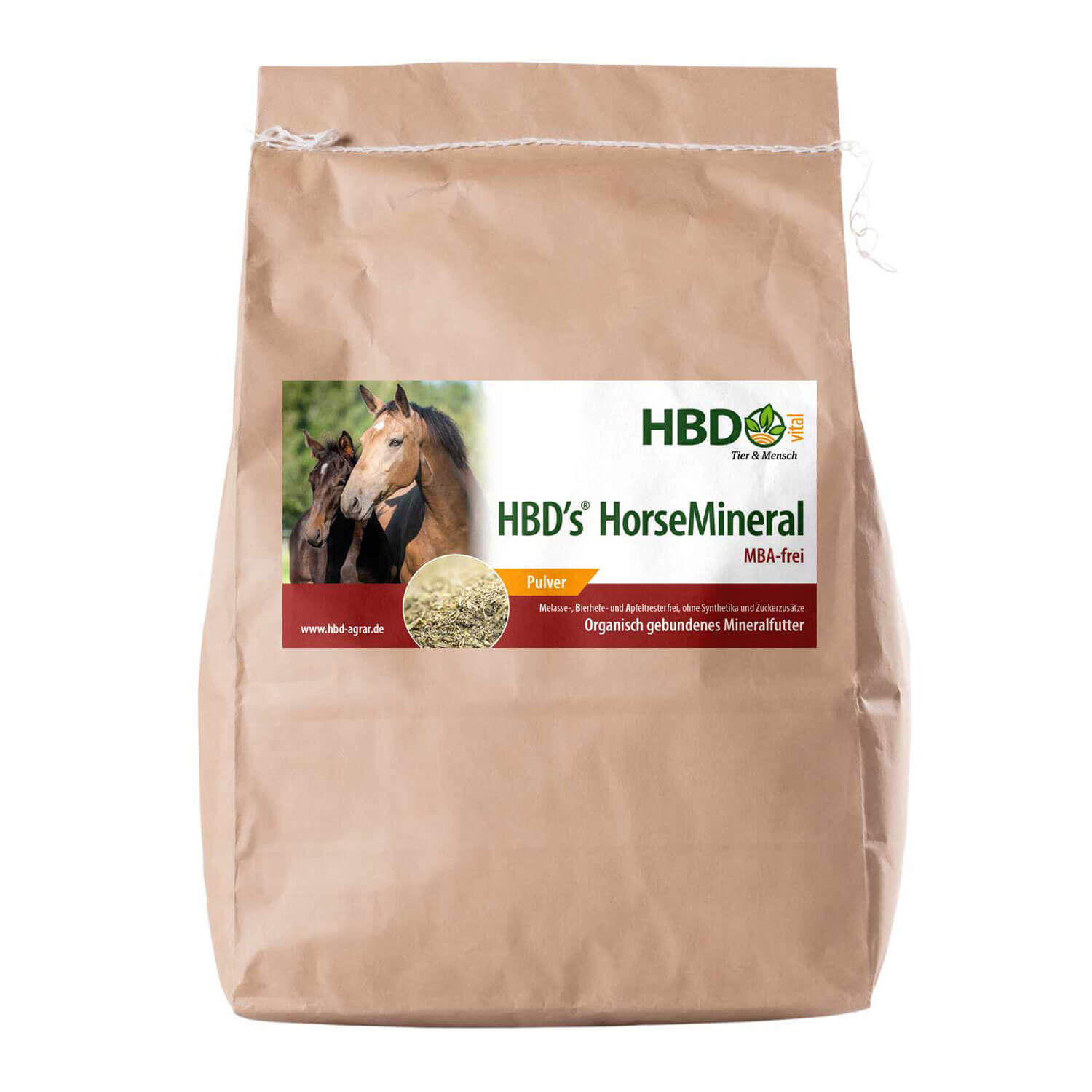 HBD-Agrar - HBD's® HorseMineral MELASSEFREI – ohne Apfeltrester, ohne Bierhefe – Pulverform